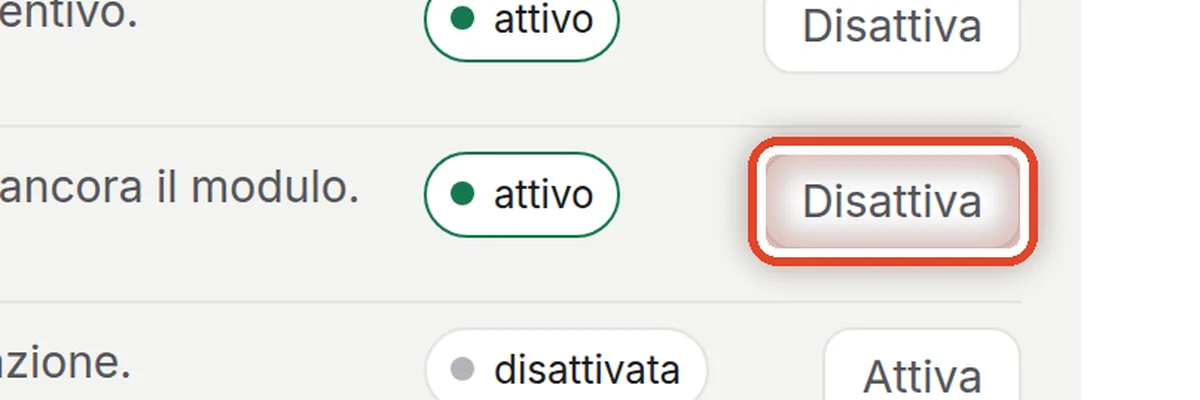 Da vicino – Disattiva e attiva