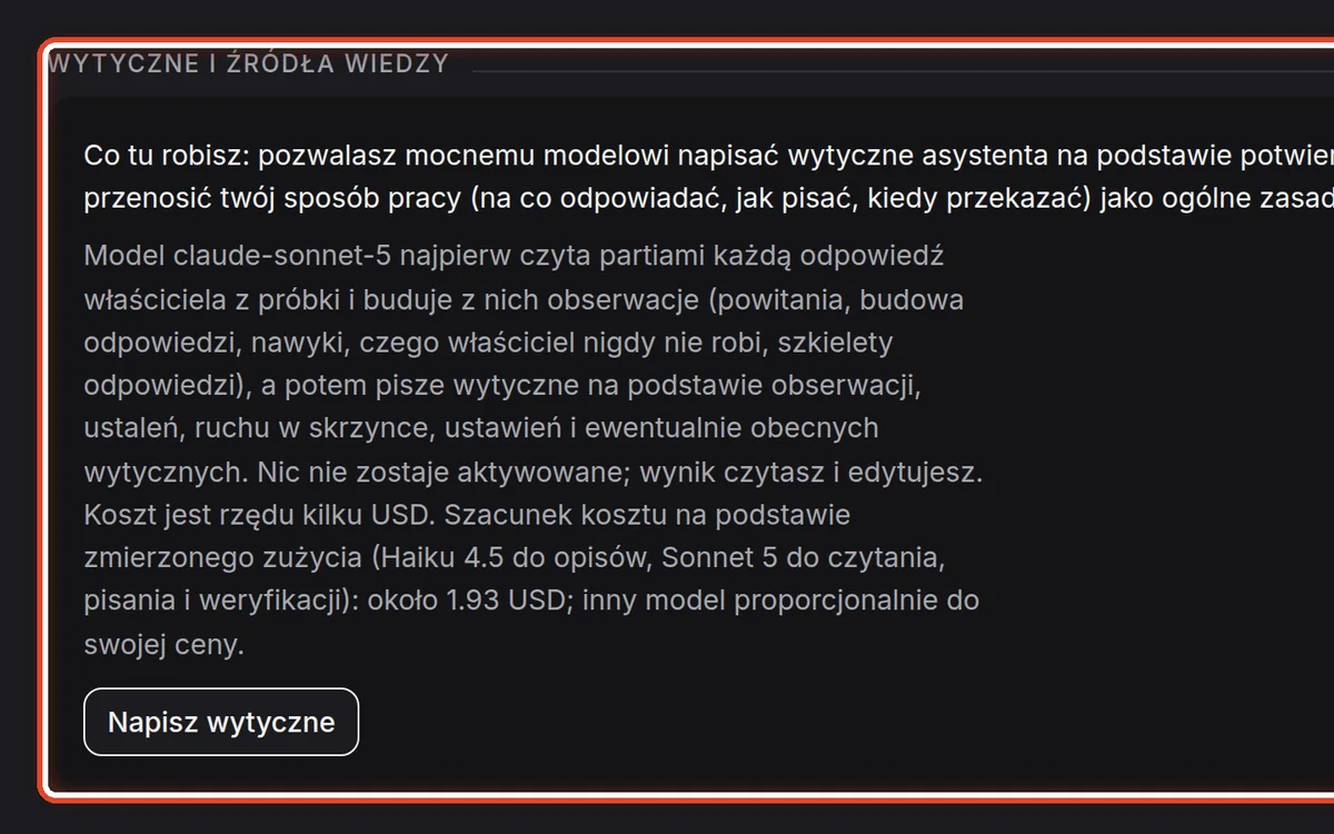 Zbliżenie – Pisanie wytycznych