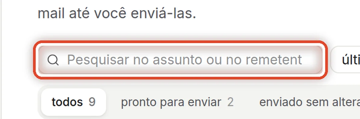De perto – Encontre um rascunho específico