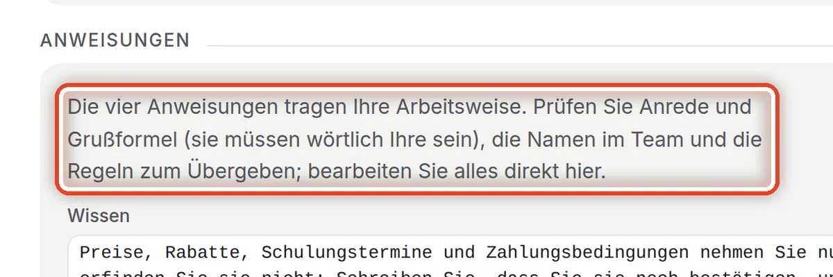 Nahaufnahme – Den Text prüfen