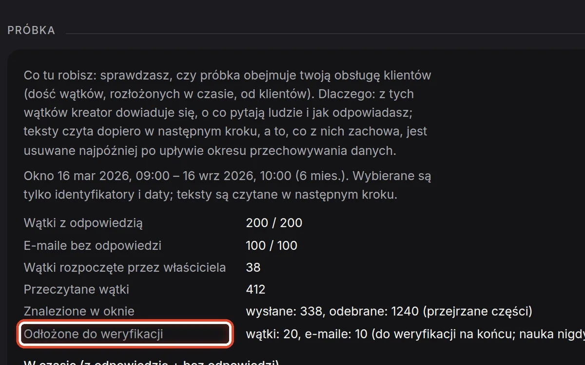 Zbliżenie – Sprawdź próbkę