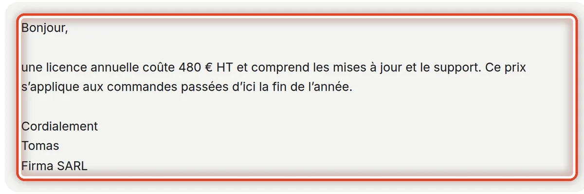 Gros plan – Lire le brouillon