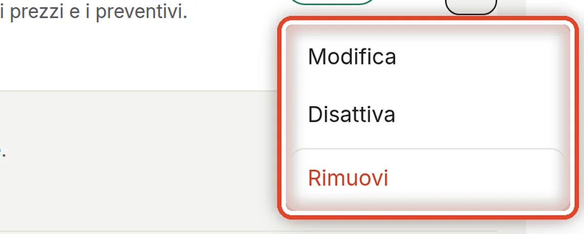 Da vicino – Modificare, disattivare, rimuovere