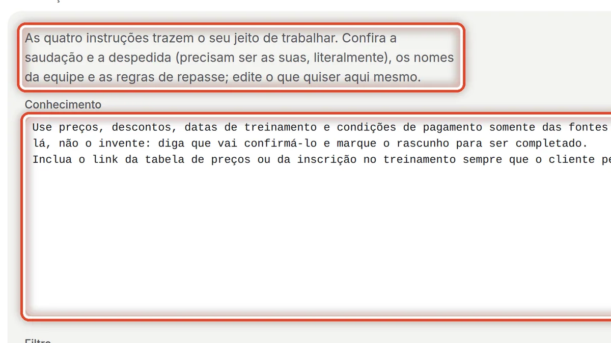 De perto – Leia as instruções