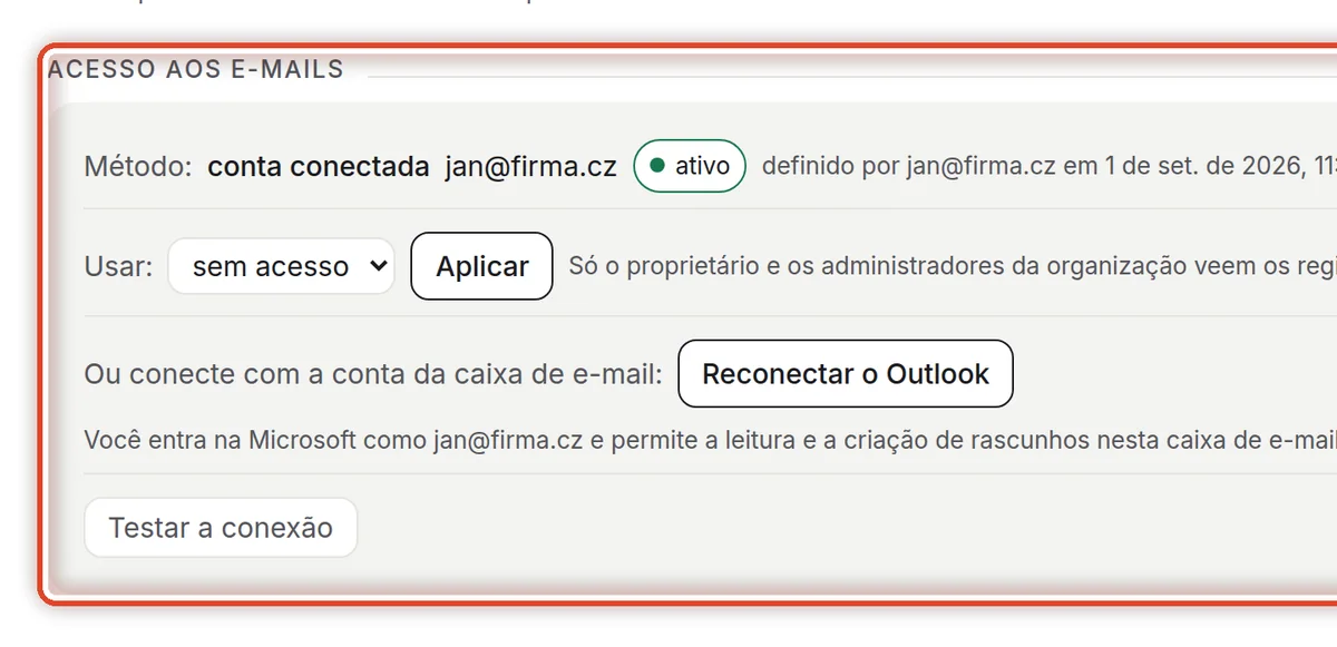 De perto – Acesso aos e-mails