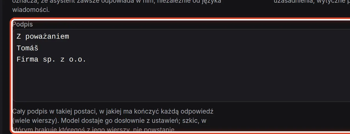 Zbliżenie – Podpis