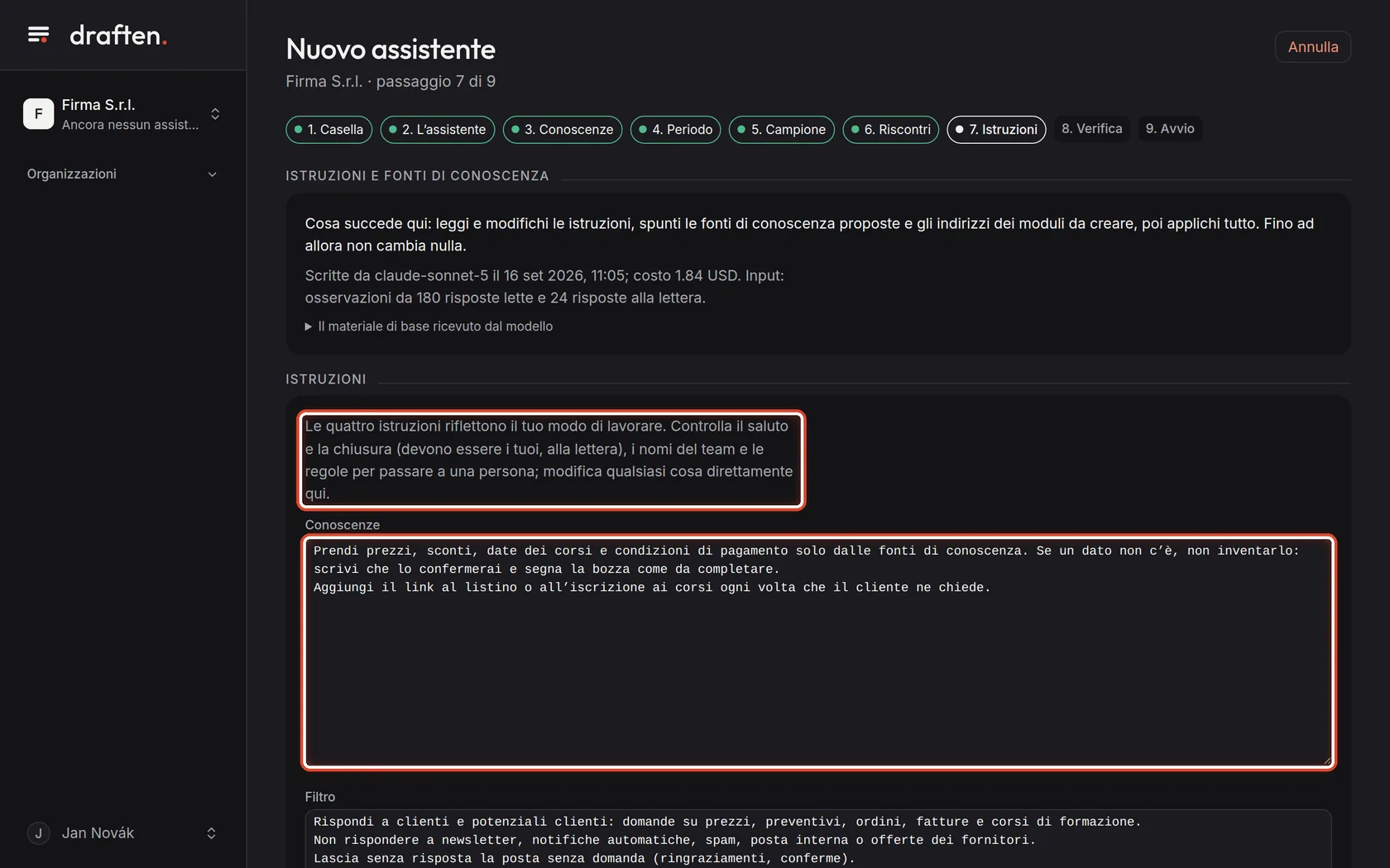 Screenshot del passo 13