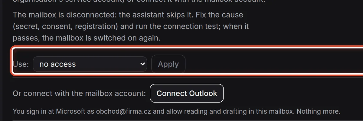 Close up — App registration
