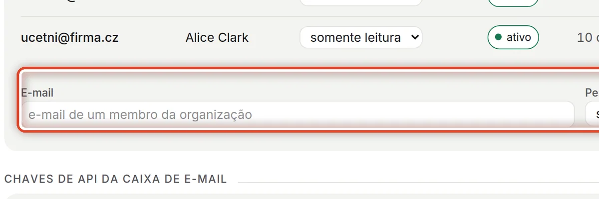 De perto – Conceder acesso