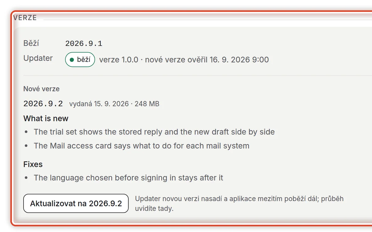 Detail — Otevřete stránku Instalace