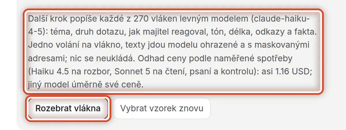 Detail — Nechte vlákna rozebrat