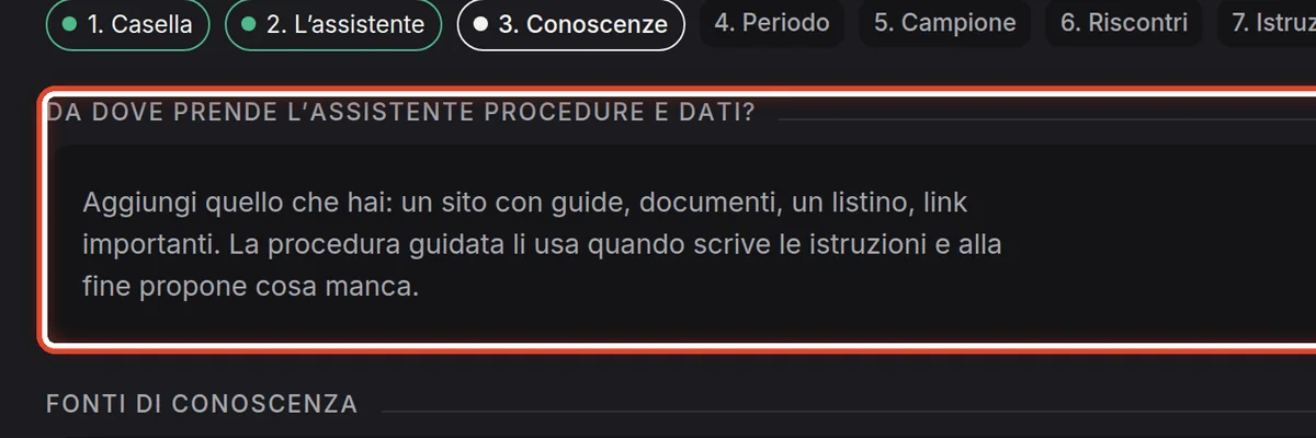 Da vicino – Aggiungi le fonti di conoscenza