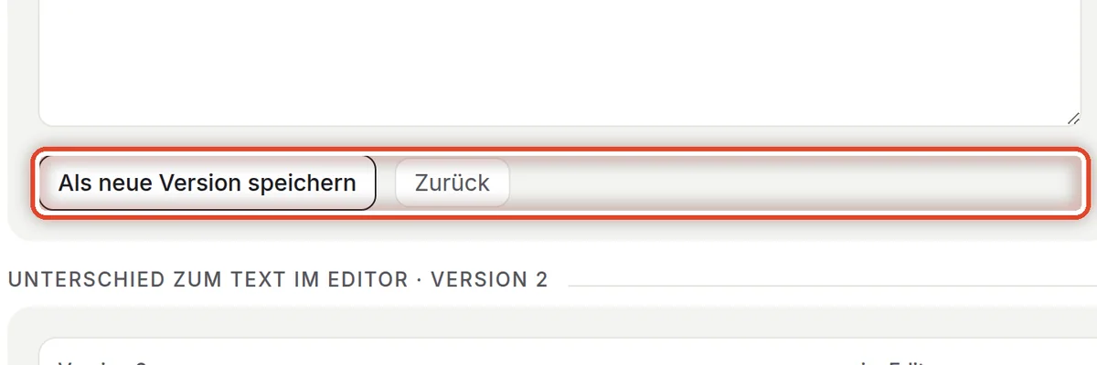 Nahaufnahme – Eine neue Version speichern
