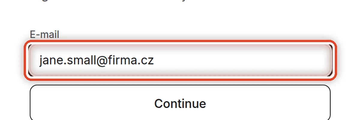 Close up — Enter your e-mail