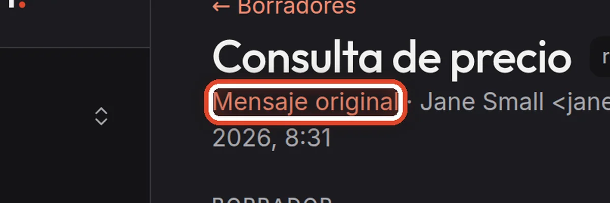 De cerca: Vea el mensaje original