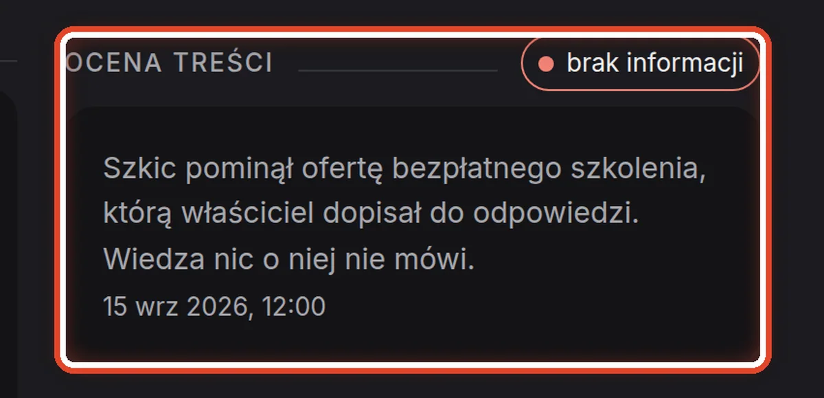 Zbliżenie – Dlaczego szkic został poprawiony
