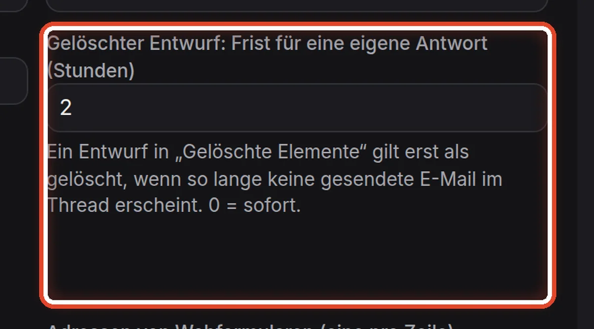 Nahaufnahme – Gelöschter Entwurf