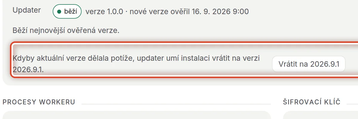 Detail — Kdyby nová verze dělala potíže
