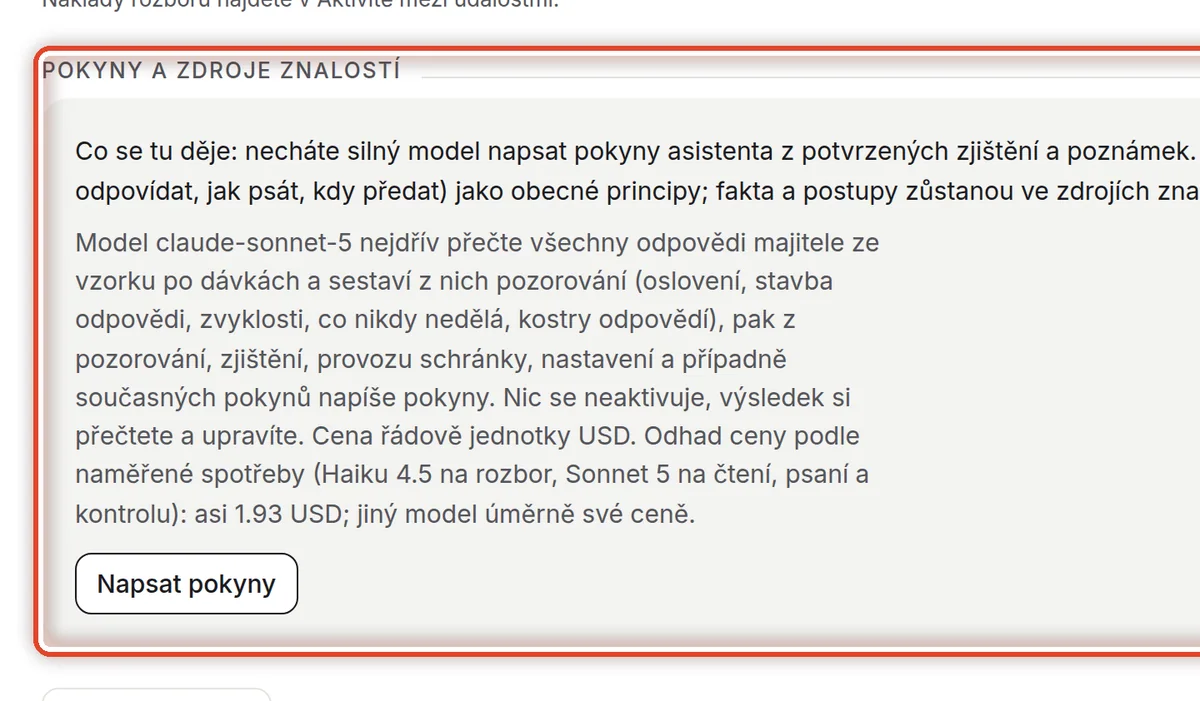 Detail — Nechte napsat pokyny
