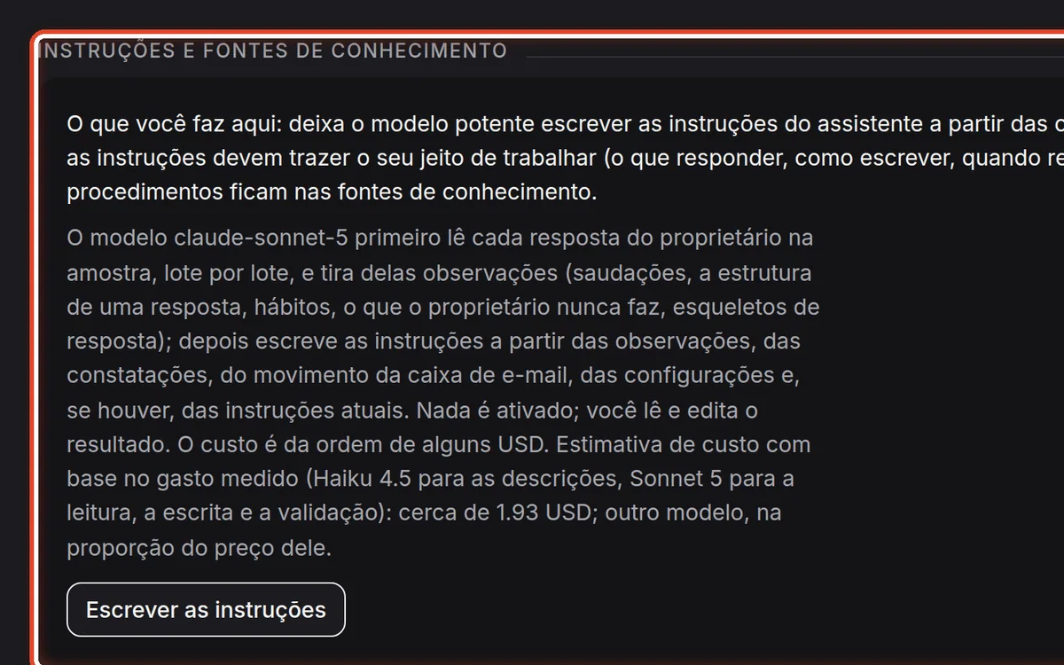 De perto – Mande escrever as instruções