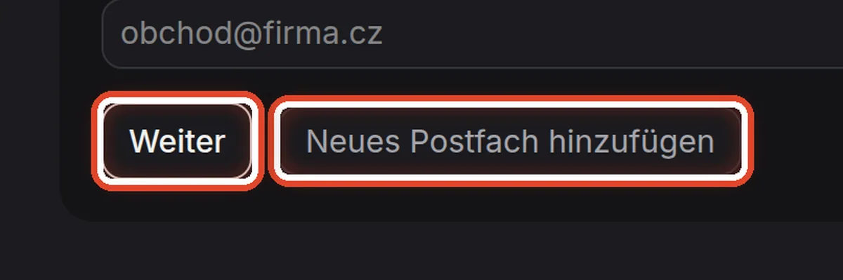Nahaufnahme – Das Postfach fehlt in der Liste?