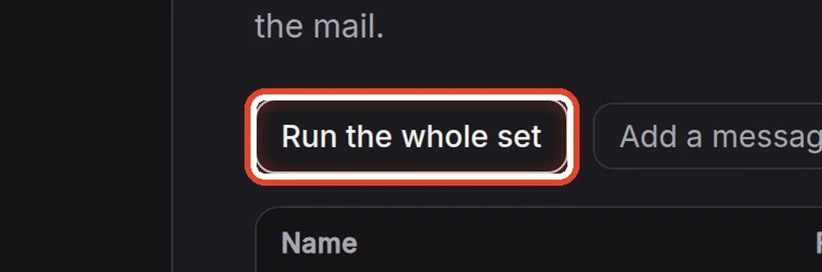 Close up — Run the whole set