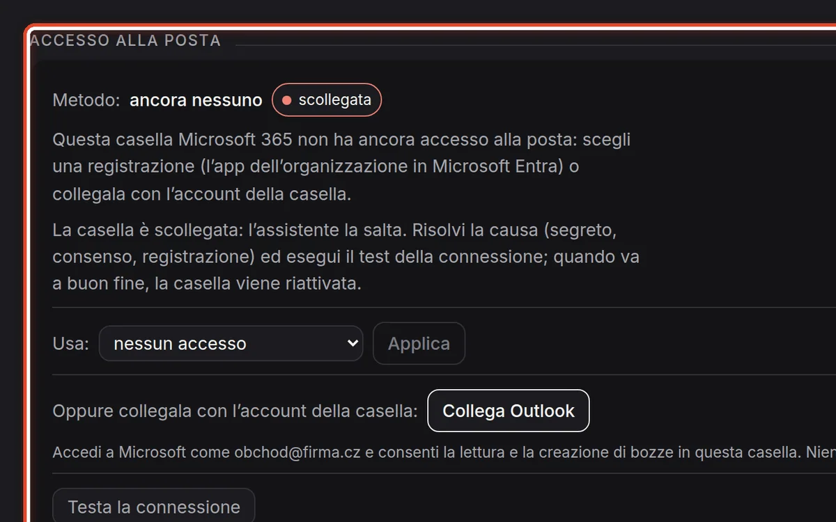Da vicino – Accesso alla posta