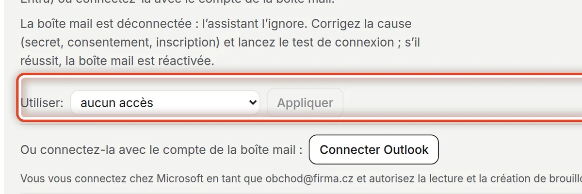 Gros plan – Inscription d’application