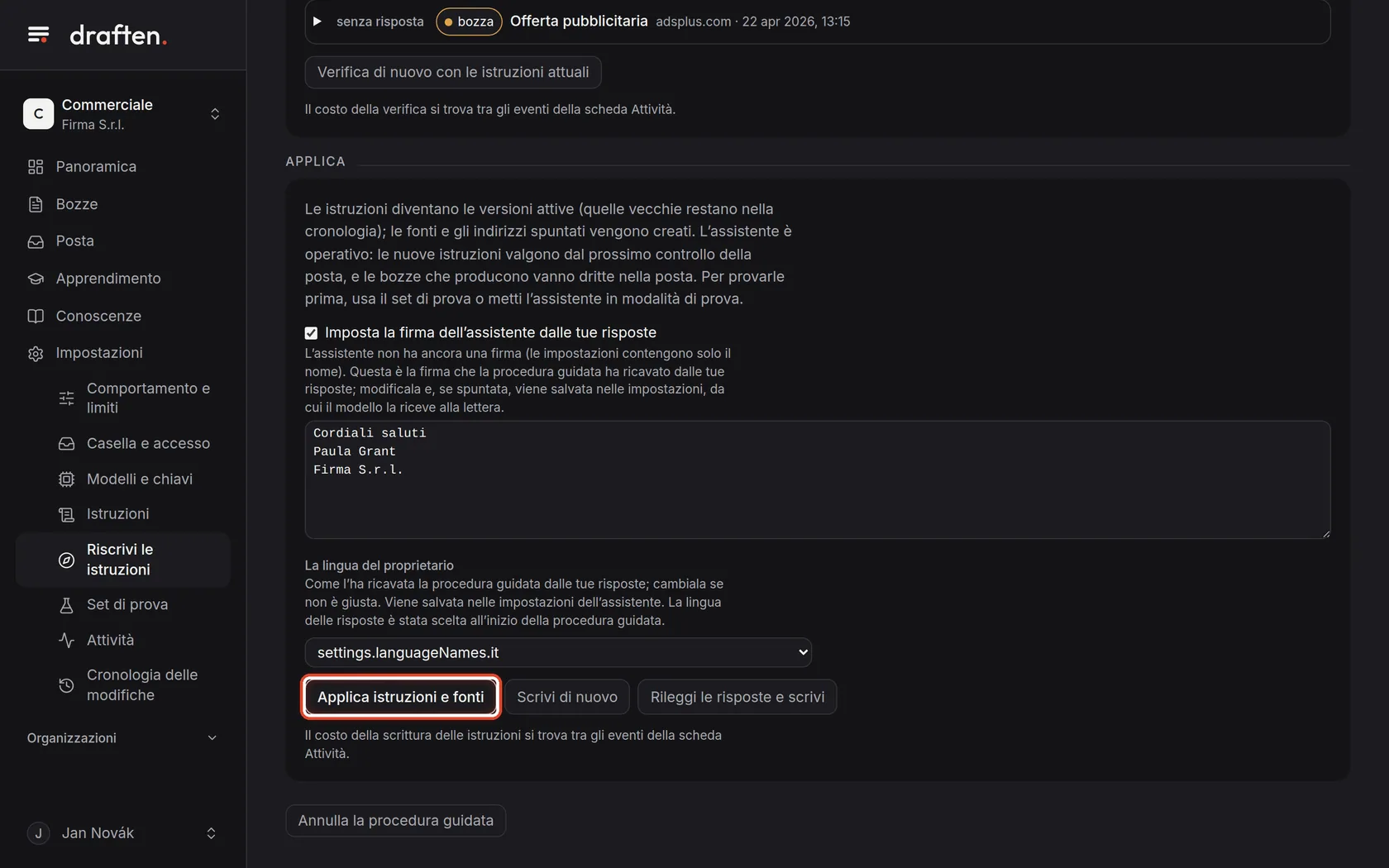 Screenshot del passo 8