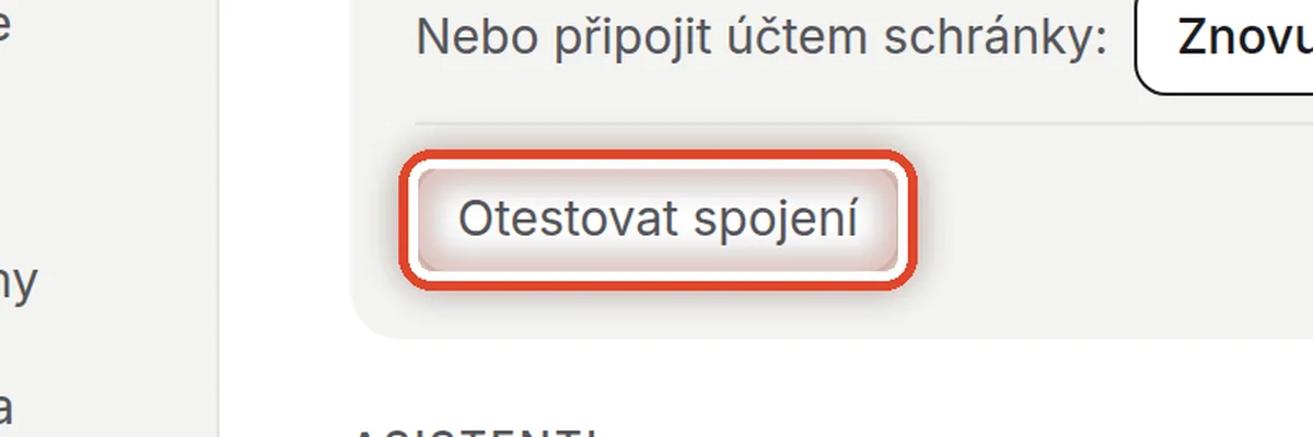 Detail — Otestujte spojení