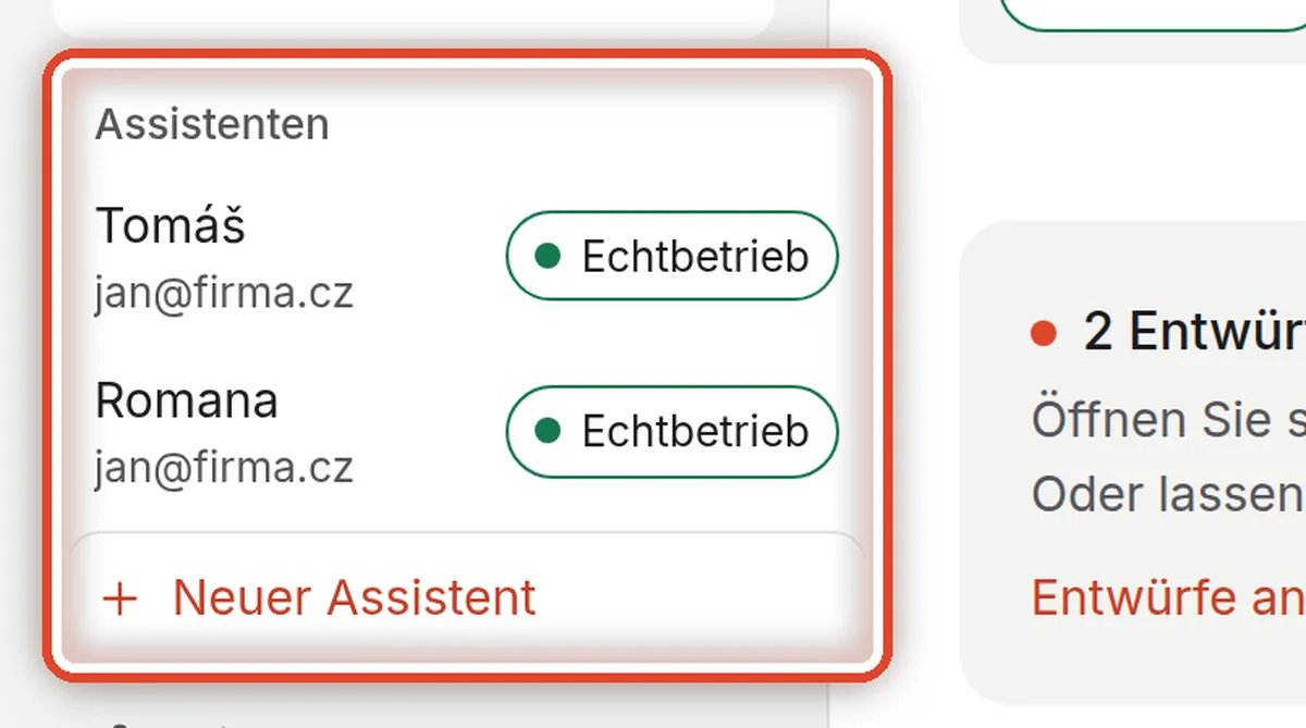 Nahaufnahme – Zu einem anderen Assistenten wechseln