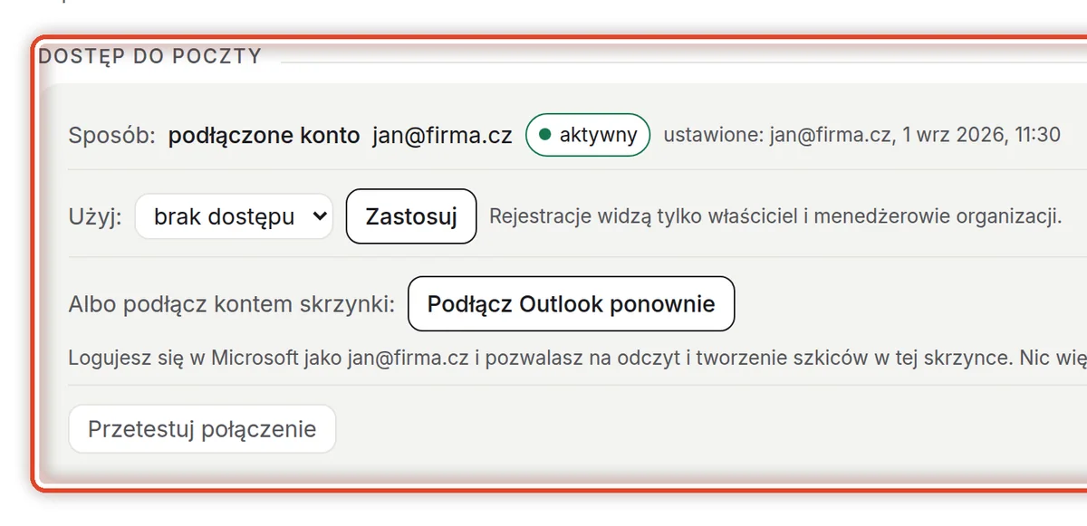 Zbliżenie – Dostęp do poczty