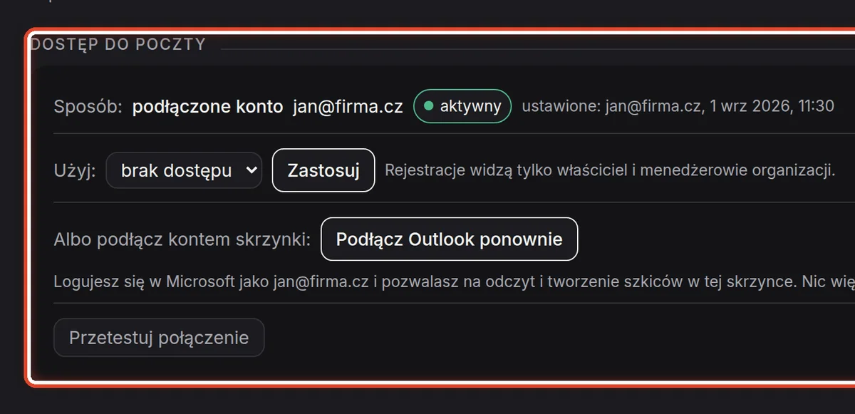 Zbliżenie – Dostęp do poczty