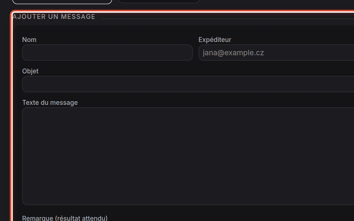 Gros plan – Ajouter un message