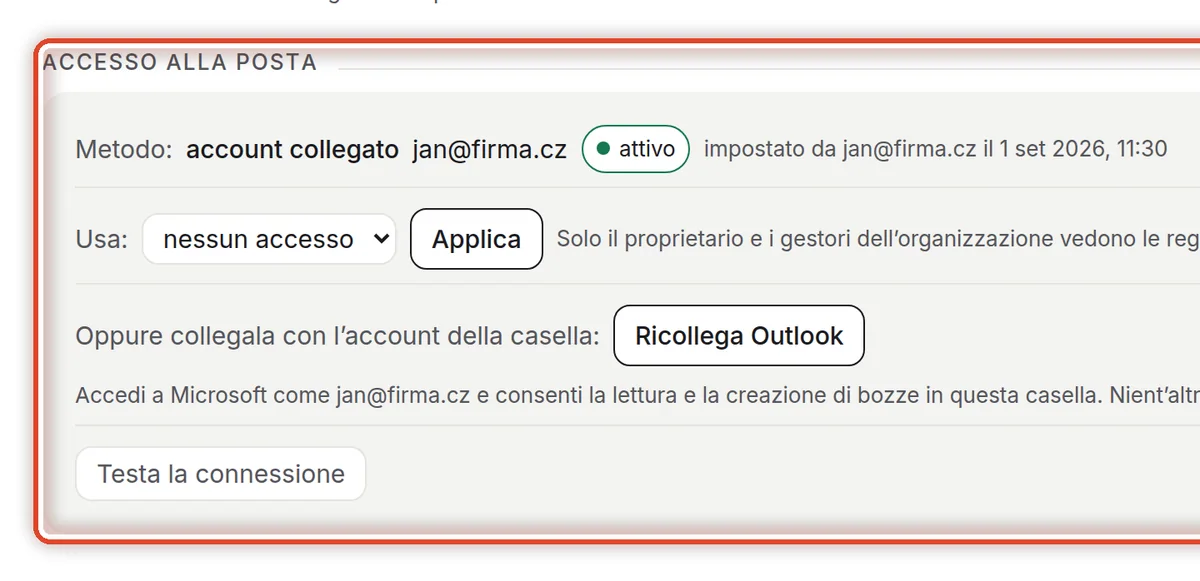 Da vicino – Accesso alla posta