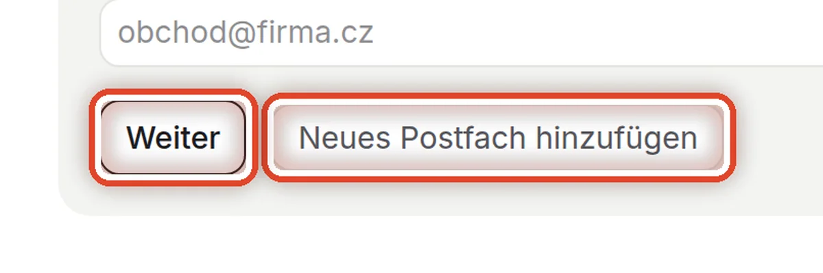 Nahaufnahme – Das Postfach fehlt in der Liste?