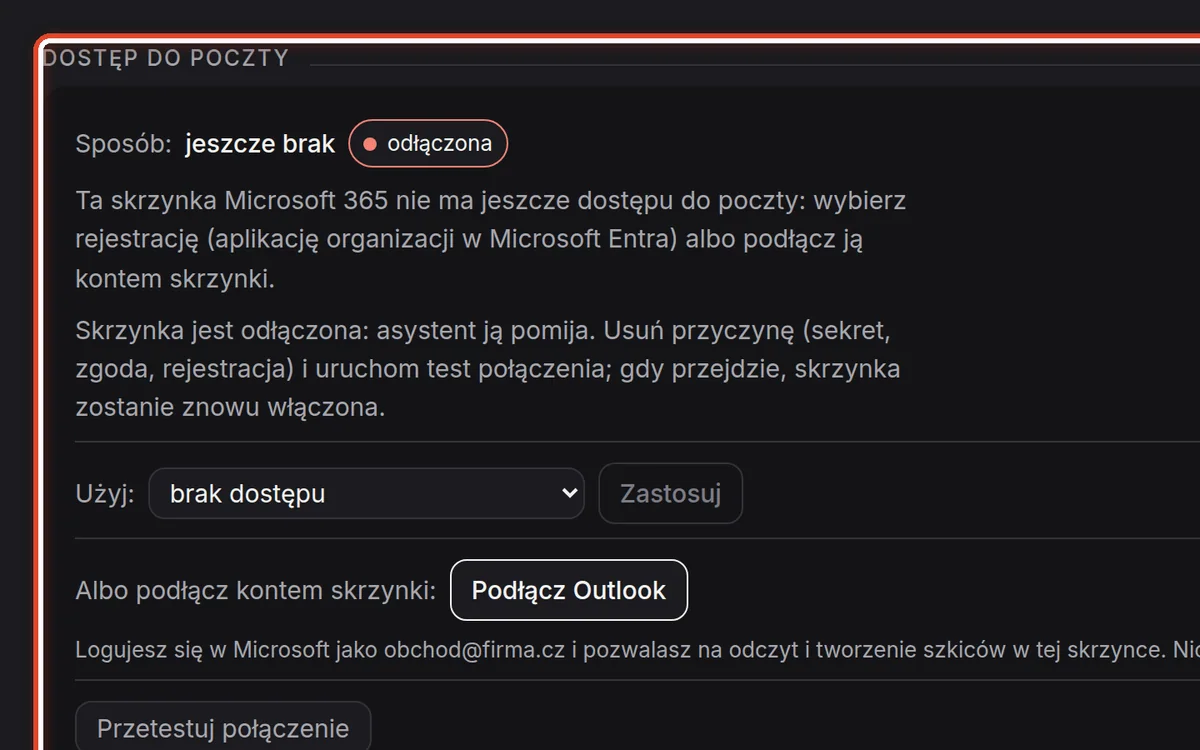 Zbliżenie – Dostęp do poczty
