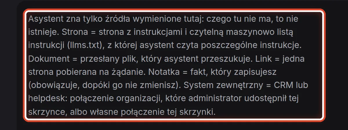 Zbliżenie – Asystent wie tylko to, co tu jest
