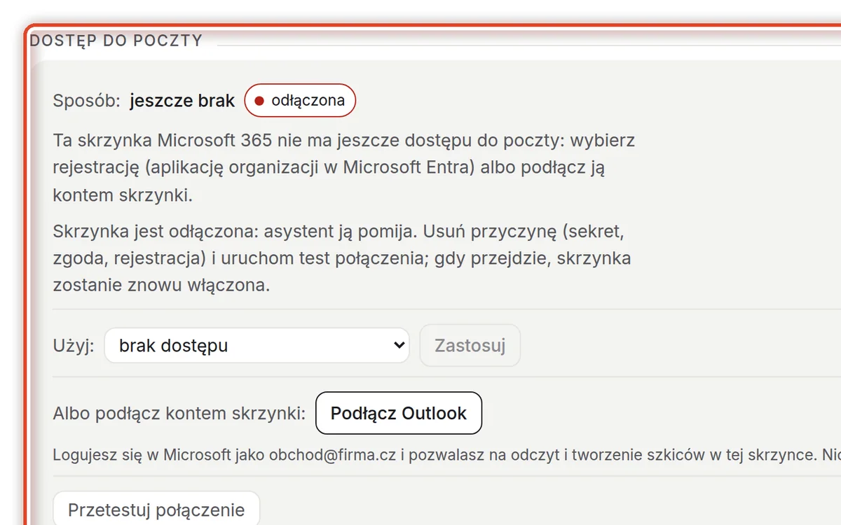 Zbliżenie – Dostęp do poczty