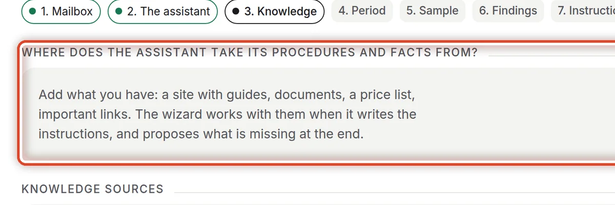 Close up — Add knowledge sources