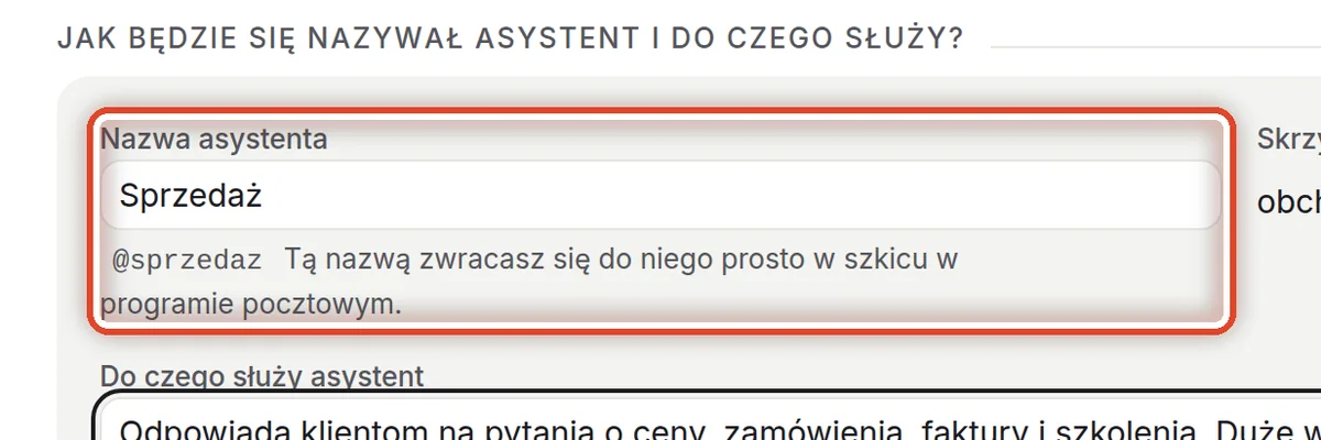 Zbliżenie – Nazwij asystenta