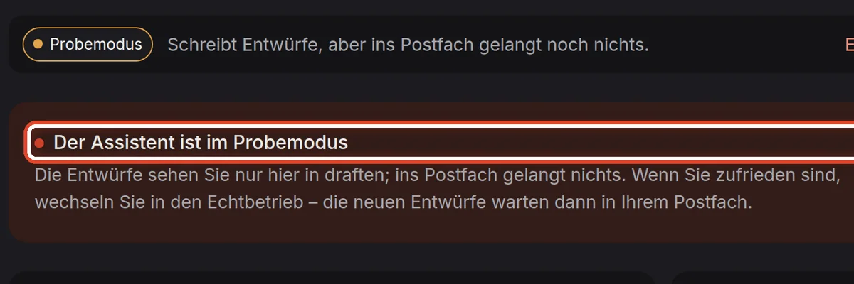 Nahaufnahme – Woran Sie erkennen, dass der Assistent probt