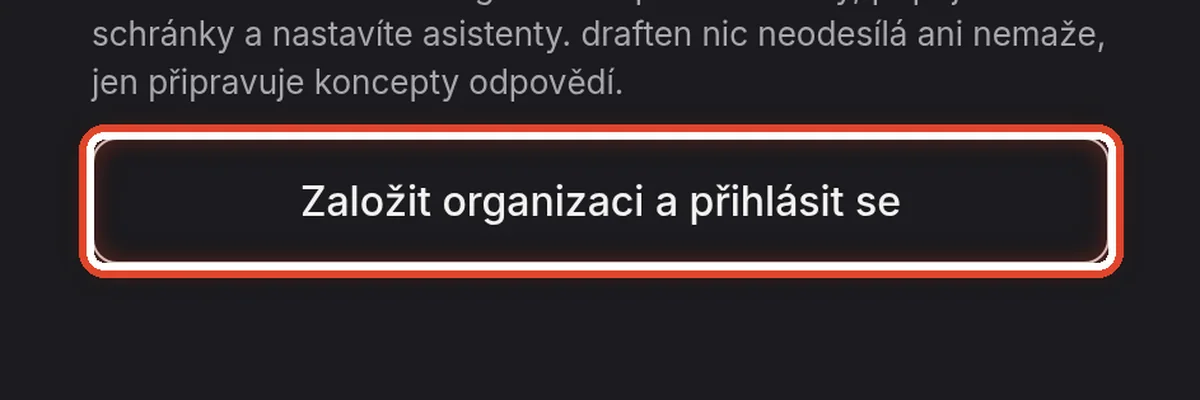 Detail — Založte organizaci