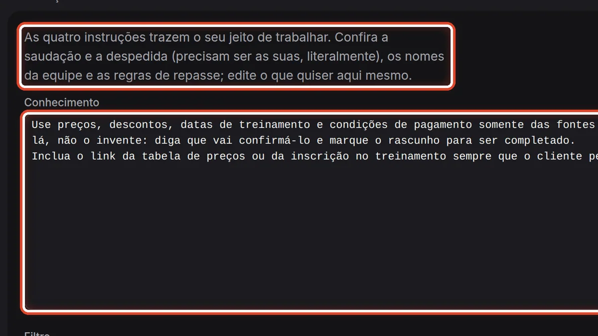 De perto – Leia as instruções