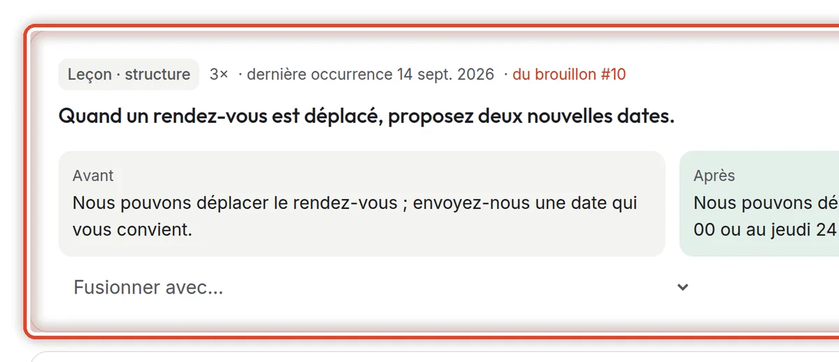 Gros plan – Une leçon proposée