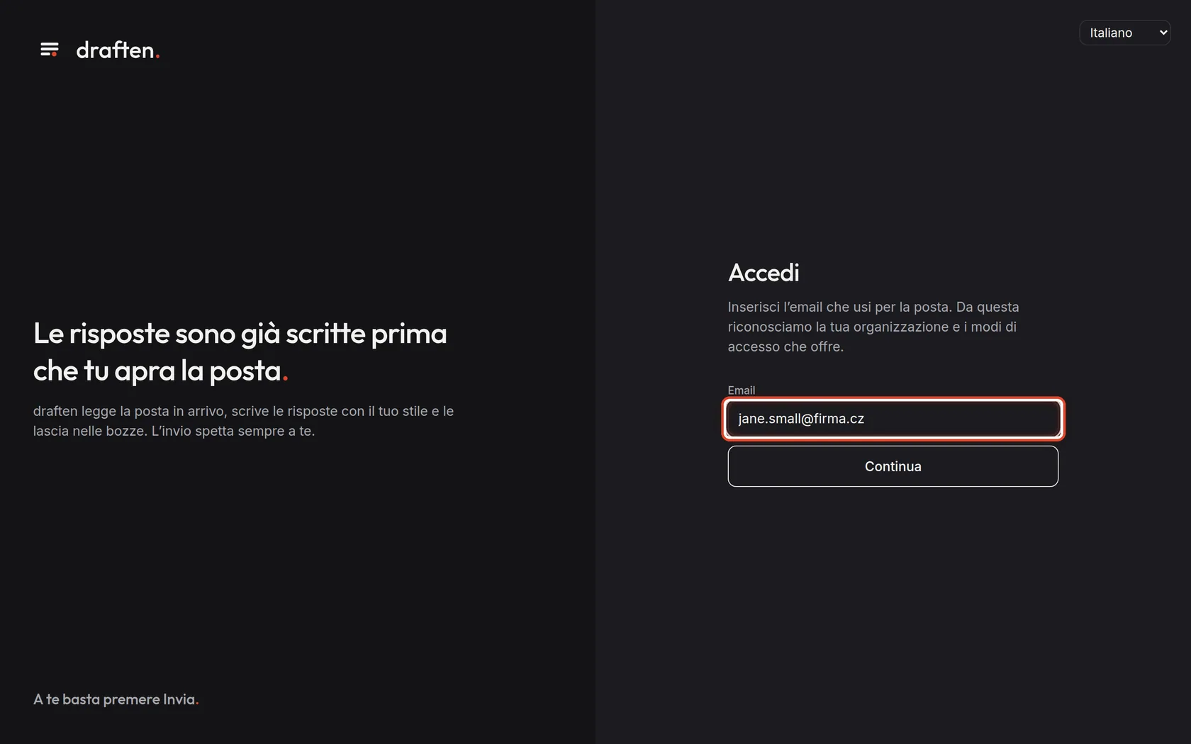 Screenshot del passo 1