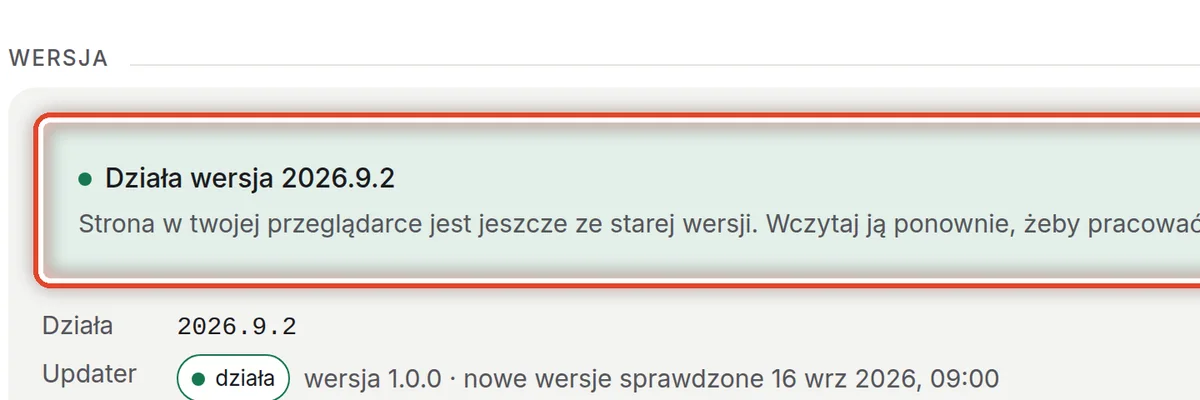 Zbliżenie – Wczytaj nową wersję