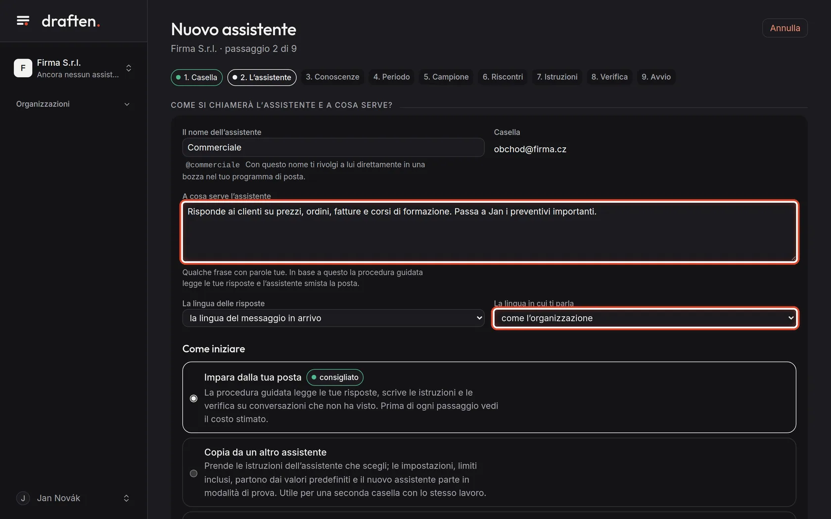 Screenshot del passo 4