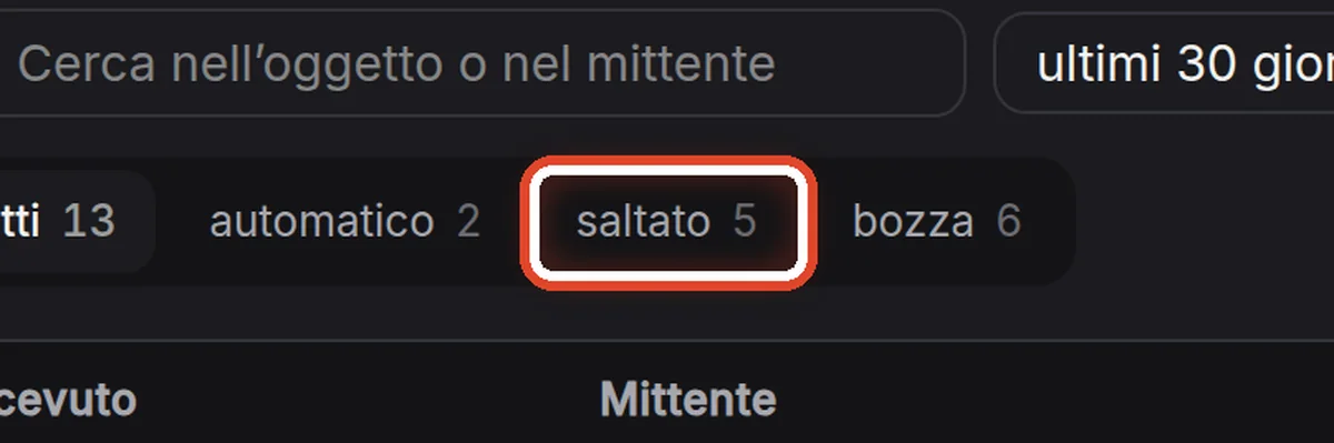 Da vicino – Controlla cosa ha saltato l’assistente