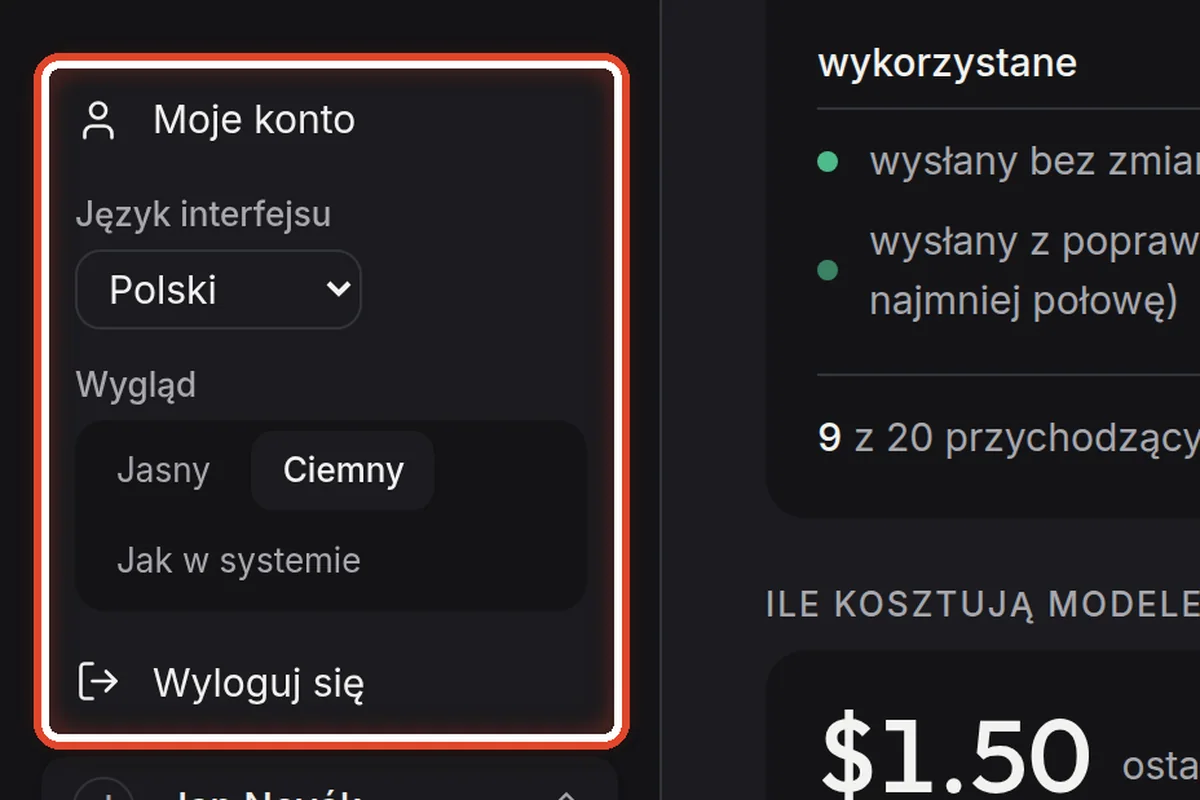 Zbliżenie – Twoje konto